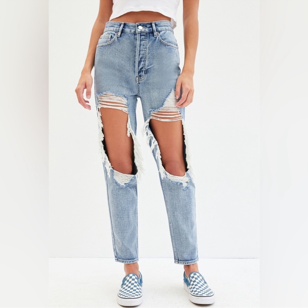 PacSun High Rise Blue Distressed Jeans